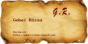 Gebei Rózsa névjegykártya
